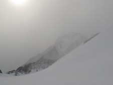 Cloudy Dec 5th view of Low Camp