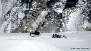 Rescue helicopters in the Western Cwm at Camp 1, 19,500 feet.Rescue helicopters in the Western Cwm at Camp 1, 19,500 feet.