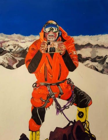 Alan on K2 summit by Suzanne Yazzie