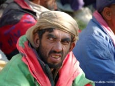 Porters in the Karakoram. Carrying gear to K2 Base Camp.