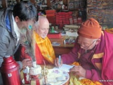 Kami with Alan recieving a blessing from Lama Geshi