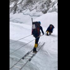 Icefall ladder crossing. courtesy of Alina Zagaytova