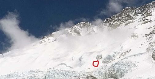 Ueli Steck climbing towards West Ridge. courtesy of Jim Davidson