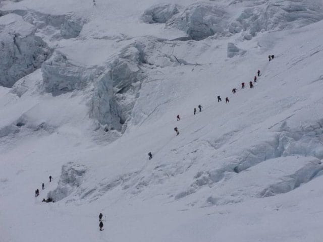 Wall below North Col. courtesy of Transcend Adventures