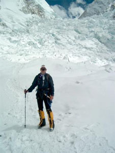 Alan ready to start climbing the icefall