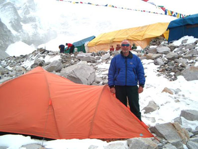 Alan's tent at Everest base Camp