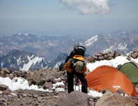 Climber on Aconcagua
