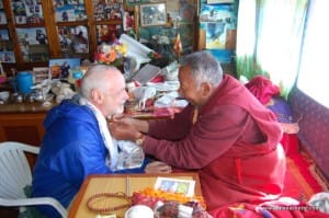 Lama Geshi providing a blessing for Alan