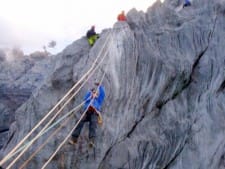 Alan on the Tyrollean Traverse