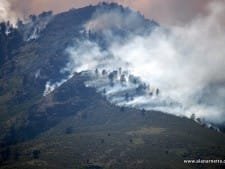 Fire just outside Ft. Collins city limits west of Horsetooth Reservoir. Heavy water and fire retardant drops all day to protect surrounding homes seemed to have stopped this flare up but main fire is moving north. June 11 5PM