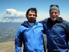 Jim Davidson and Alan Arnette on the summit of Longs Peak with the early plume growing about noon on June 9. We hurried back to our homes as fast as possible not knowing if this would be minor or major - it is is now the worst fire in the history of Northern Colorado and still not under control as of 6/11 AM