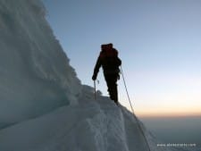 Climbing at Sunrise on Rainier