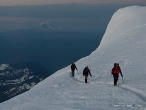 Climbing at Sunrise on Rainier