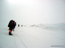 Climbers on the Lhotse Face
