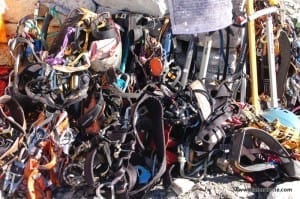 Gear to be blessed at the puja.