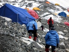 Guns at Everest Camp 2 in 2008