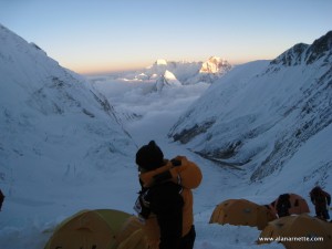View from Camp 3 on Lhotse Face