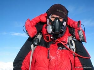 Alan on Manaslu with Summit Oxygen system