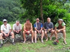 Our team on a hot day during the trek
