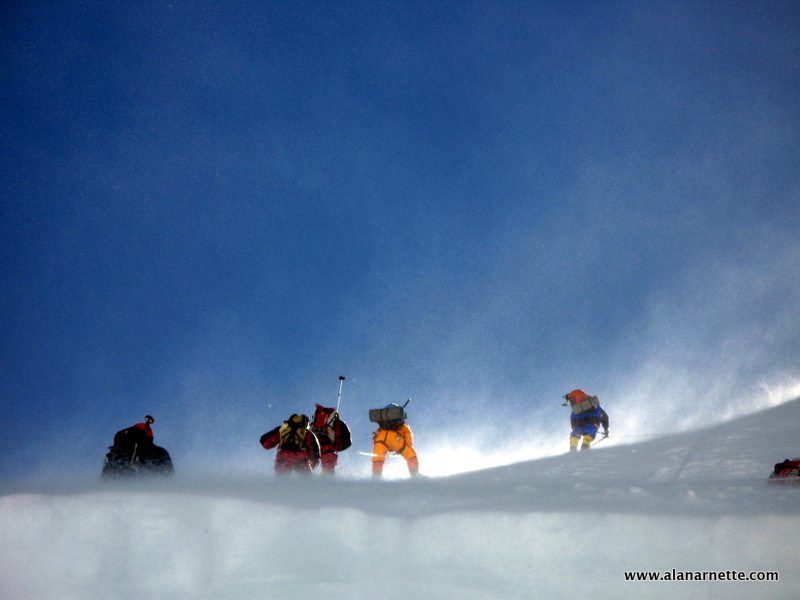 Climbers on the Lhotse Face