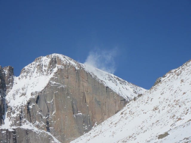 Winds off Longs pPeak North Face