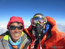 Alan and Kami Sherpa on the summit of K2, July 27, 2014