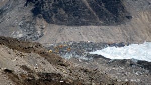 Everest Base Camp from afar April 12, 2015