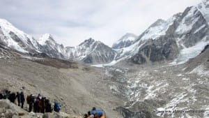Everest Base Camp from afar April 12, 2015