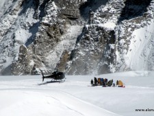 Rescue helicopters in the Western Cwm at Camp 1, 19,500 feet.Rescue helicopters in the Western Cwm at Camp 1, 19,500 feet.