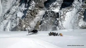 Rescue helicopters in the Western Cwm at Camp 1, 19,500 feet.Rescue helicopters in the Western Cwm at Camp 1, 19,500 feet.