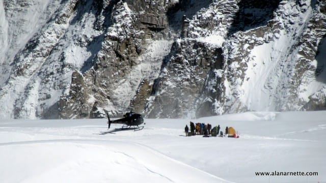 Rescue helicopters in the Western Cwm at Camp 1, 19,500 feet.Rescue helicopters in the Western Cwm at Camp 1, 19,500 feet.