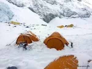 Camp 2 at 21,500' in the Western Cwm