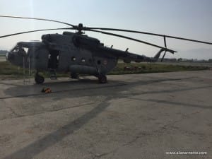 Rescue helicopter at Kathmandu airport