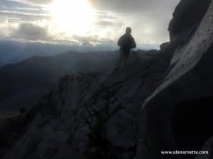 Jim in the cloud at sunrise