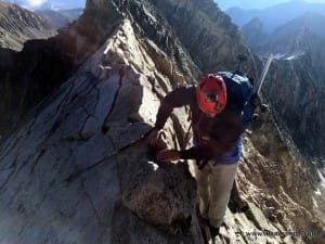 Jim playing on the Knife Edge ridge
