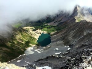 Capitol Lake from the summit. We camped nearby