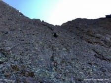 Climbing one of two headwalls, Class 4