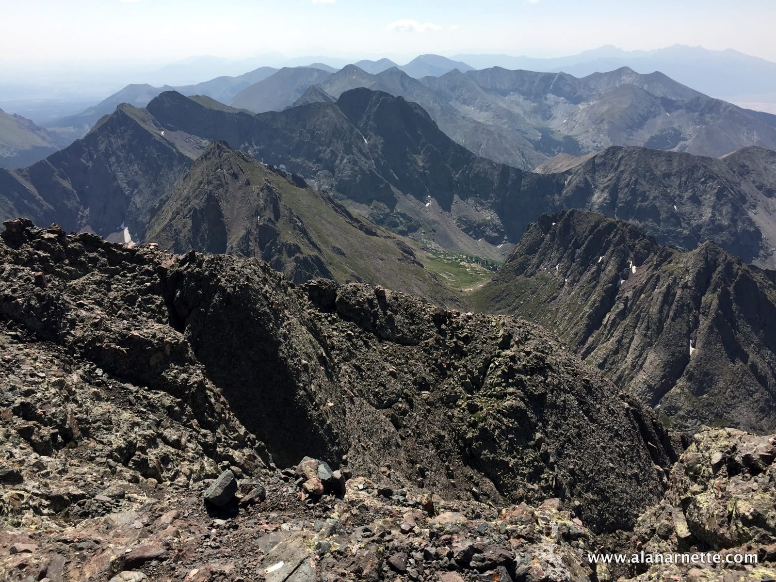 View of the Sange De Cristo from the summit of the Needle