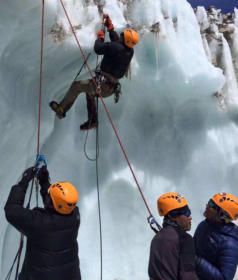 Icefall Doctors training in 2016. Courtesy of Pemba Sherpa