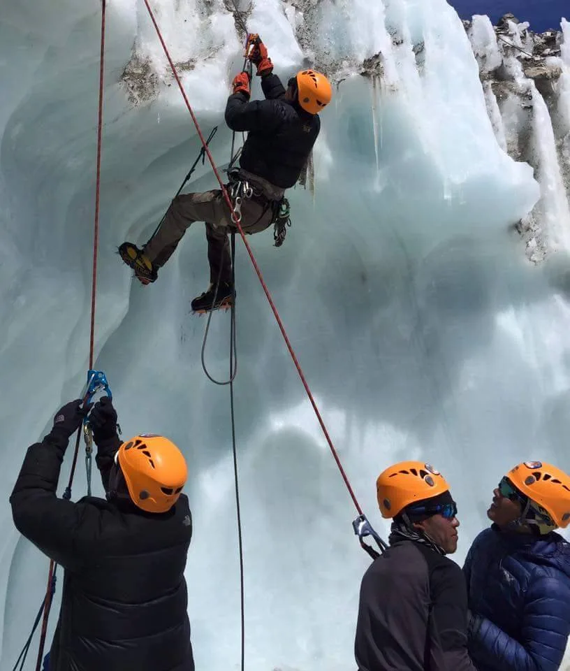 Icefall Doctors training in 2016. Courtesy of Pemba Sherpa
