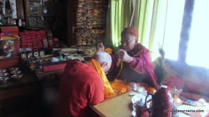 Kami with Alan recieving a blessing from Lama Geshi