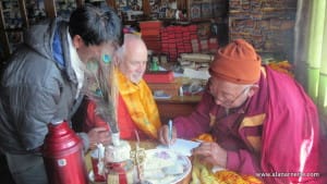 Kami with Alan recieving a blessing from Lama Geshi