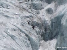 Climbers in the Khumbu Icefall