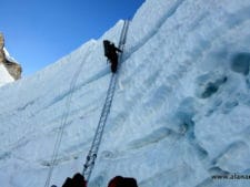 Climbing in the Khumbu Icefall