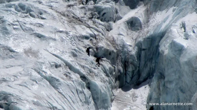Climbers in Khumbu Icefall in 2016