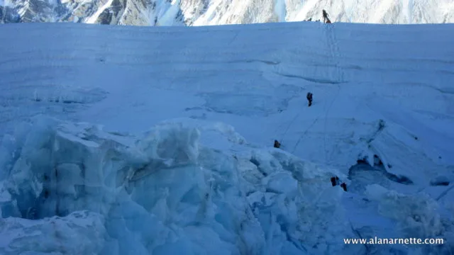 Climbers at top of Icefall in 2016