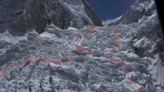 New Icefall route 2015. Courtesy of Madison Mountaineering