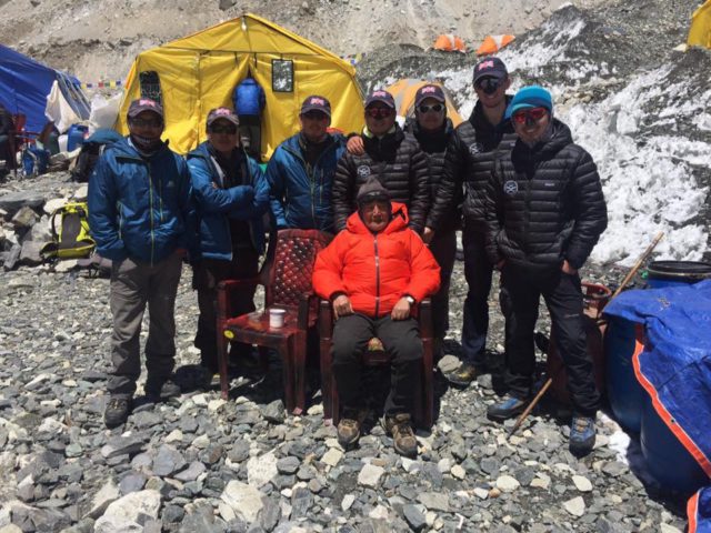 Gurkha Everest team's with Minbahadur Sherchan 