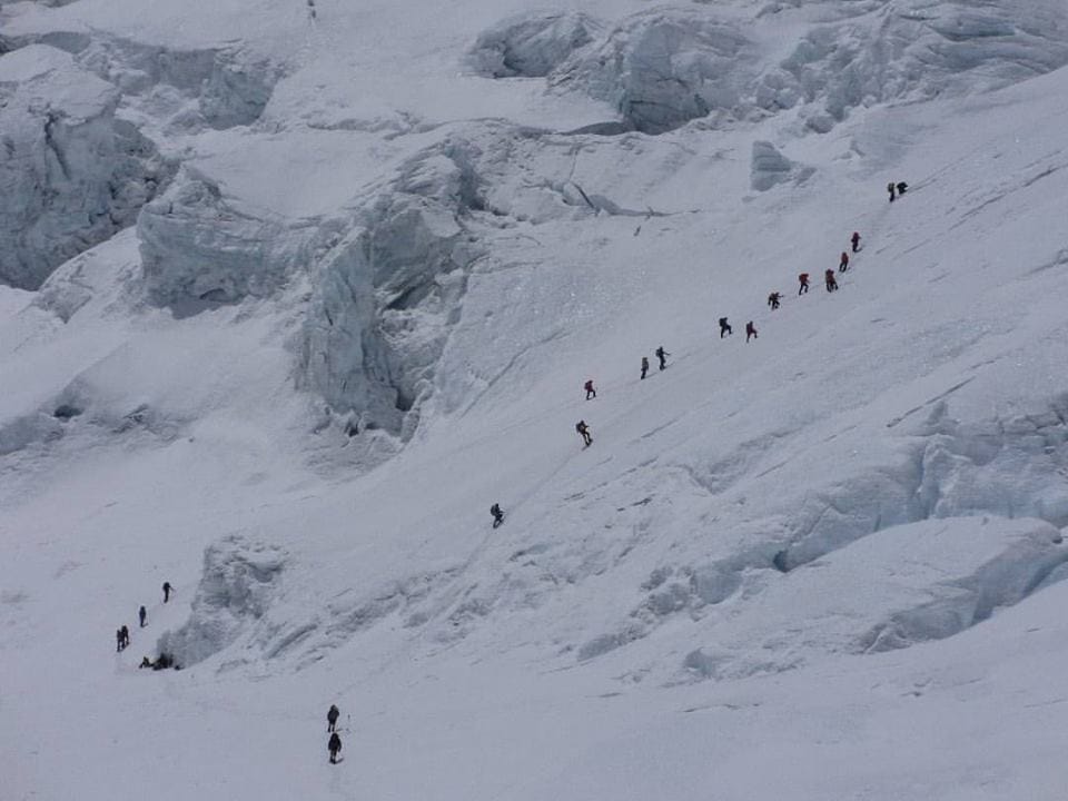 Wall below North Col. courtesy of Transcend Adventures