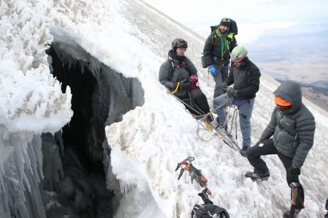 Orizaba crevasse in February 2016 near 18,100' source SummitPost.org